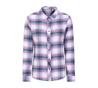 Mountain Warehouse Willow Brushed Flannel Ls Womens Shirt - Lightweight, Soft Lining with Extra Warmth & Comfort - Easy to Pack & Easy Care - Great for Travelling Grey Women's Size 8