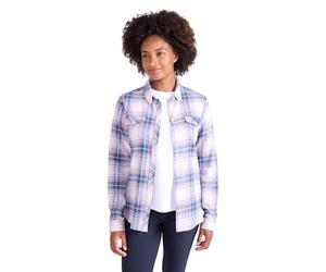 Mountain Warehouse Willow Brushed Flannel Ls Womens Shirt - Lightweight, Soft Lining with Extra Warmth & Comfort - Easy to Pack & Easy Care - Great for Travelling Off White Women's Size 18