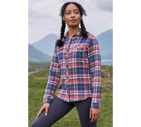 Mountain Warehouse Willow Brushed Flannel Ls Womens Shirt - Lightweight, Soft Lining with Extra Warmth & Comfort - Easy to Pack & Easy Care - Great for Travelling Navy Women's Size 8