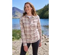 Mountain Warehouse 'willow' Brushed Long Sleeved Autumn Cotton Flannel Shirt In Beige Beige 18