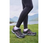 Mountain Warehouse Adventurer Womens Waterproof Walking Shoes - Synthetic & Mesh Upper Shoes with Cushioned Footbed & Deep Lugs - Autumn Winter, Hiking & Outdoors Black Adult Shoe Size 5