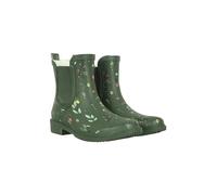 Mountain Warehouse Women’s Printed Rubber Ankle Wellies - Waterproof Rain Shoes, Soft Wool Lining, Easy To Clean, EVA footbed Ladies Wellington Boots - For Walking Dark Khaki Adult Shoe Size 4