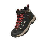 Mountain Warehouse Women's Adventurer Leopard Print Faux Suede Waterproof Walking Boots - Black - 6.5 UK - Black - 70% Synthetic/30% Textile