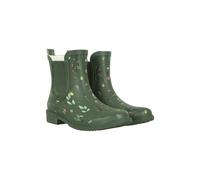 Mountain Warehouse Women’s Printed Rubber Ankle Wellies - Waterproof Rain Shoes, Soft Wool Lining, Easy To Clean, EVA footbed Ladies Wellington Boots - For Walking Dark Khaki Adult Shoe Size 8