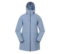 Mountain Warehouse Womens April Longline Waterproof Jacket - Blue - 10 UK - Blue - 100% Polyester