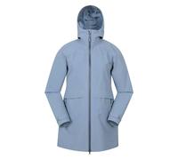 Mountain Warehouse Womens April Longline Waterproof Jacket - Blue - 4 UK - Blue - 100% Polyester