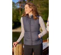 Mountain Warehouse Womens 'Astral' Padded Gilet with Side Pockets Water Resistant Hooded Jacket Dark Grey - Size 8 UK