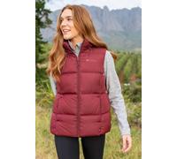 Mountain Warehouse Womens 'Astral' Padded Gilet with Side Pockets Water Resistant Hooded Jacket Dark Red - Size 8 UK