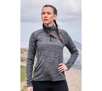 Mountain Warehouse Bend & Stretch Womens Midlayer Jacket - Half Zip, Breathable, Stretchy, High Wicking Sweatshirt - Autumn, Winter, Running & Gym Black (Half Zip) Women's Size 12