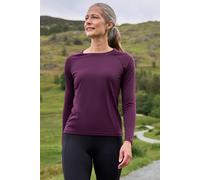 Mountain Warehouse IsoCool Dynamic Womens Top - Comfortable Ladies Tshirt, Long Sleeve Top, Lightweight, Fast Dry, Breathable - for Spring Summer, & Travelling Dark Purple Women's Size 6