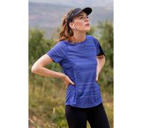 Mountain Warehouse Womens Endurance Striped T-Shirt - Cobalt - Cobalt - 14 UK - 100% Polyester