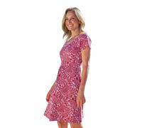 Mountain Warehouse Womens Essentials Lora Leaves Skater Dress - Dark Red - 14 UK - Dark Red - 100% Cotton