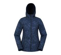 Mountain Warehouse Womens Exodus Giraffe Print Water Resistant Soft Shell Jacket - Dark Blue - 6 UK - Dark Blue - 100% Polyester
