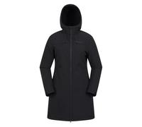 Mountain Warehouse Womens Fern Longline Soft Shell Jacket - Black - 8 UK - Black - 100% Mixed