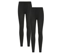 Mountain Warehouse Womens Fleece Lined Thermal Leggings (Pack of 2) - Black - S - Black - 57% Polyester/39% Viscose/4% Elastane