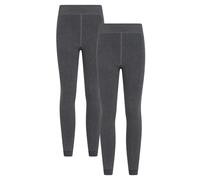 Mountain Warehouse Womens Fluffy Fleece Lined Thermal Leggings Multipack - Lightweight Ladies Pants, Warm & Cosy - Autumn Winter, Outdoors, Travelling & Hiking Charcoal (2 Pack) S