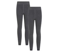 Mountain Warehouse Womens Fluffy Fleece Lined Thermal Leggings Multipack - Lightweight Ladies Pants, Warm & Cosy - Autumn Winter, Outdoors, Travelling & Hiking Charcoal (2 Pack) S