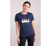 Mountain Warehouse St Davids Printed Cotton T-Shirt - Lightweight & Breathable, Standard Fit Tee - for Spring Summer, Outdoors, Holiday, Walking & Sports Navy 12