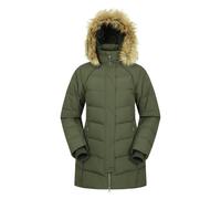 Mountain Warehouse Womens Isla II Long Down Jacket - Dark Khaki - 24 UK - Dark Khaki - 70% Polyester/24% Duck Down/6% Duck Feather