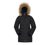 Mountain Warehouse Womens Isla II Long Down Jacket - Jet Black - 12 UK - Jet Black - 70% Polyester/24% Duck Down/6% Duck Feather