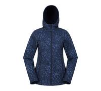 Mountain Warehouse Womens/Ladies Exodus Giraffe Print Water Resistant Soft Shell Jacket (Dark Blue) - Size 8 UK