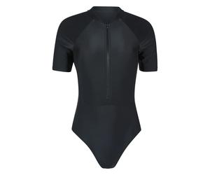 Mountain Warehouse Womens/Ladies Surfer Short-Sleeved One Piece Swimsuit - Black - 14 UK - Black - 100% Mixed