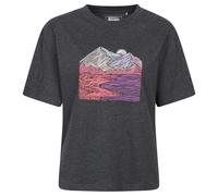 Mountain Warehouse Womens Landscape Boxy T-Shirt - Charcoal - 12 UK - Charcoal - 60% Organic Cotton/40% Polyester