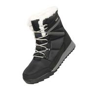 Mountain Warehouse Womens Leisure II Snow Boots - Jet Black/White - Jet Black/White - 4 UK - 60% Synthetic/20% Faux Fur/20% Sherpa Fleece