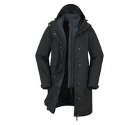 Mountain Warehouse Womens Luna 3 in 1 Long Waterproof Jacket - Black - Black - 14 UK - 100% Mixed