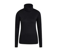 Mountain Warehouse Womens Meribel Cotton Roll Neck Long-Sleeved Top - Black - 12 UK - Black - 100% Cotton
