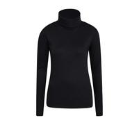 Mountain Warehouse Womens Meribel Cotton Roll Neck Long-Sleeved Top - Black - 8 UK - Black - 100% Cotton