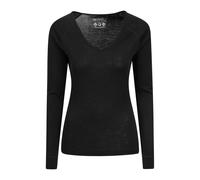Mountain Warehouse Womens Merino Wool V Neck Top - Black - Black - 12 UK - 80% Merino Wool/20% Polyester