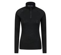 Mountain Warehouse Women's Merino Wool Zip Neck Thermal Top - Black - Black - 18 UK