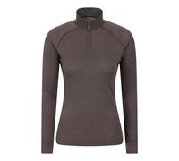 Mountain Warehouse Womens Merino Wool Zip Neck Thermal Top - Brown - Brown - 18 UK