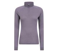 Mountain Warehouse Women's Merino Wool Zip Neck Thermal Top - Dusky Purple - Dusky Purple - 8 UK