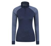Mountain Warehouse Women's Merino Wool Zip Neck Thermal Top - Navy - Navy - 14 UK