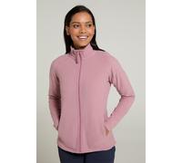 Mountain Warehouse Raso Womens Fleece - Soft Touch Ladies Sweater Top with Full Zip, Microfleece - Best for Daily Use, Outdoors & Travelling Bright Pink Women's Size 6