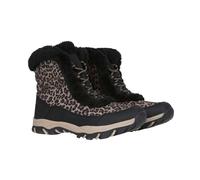 Mountain Warehouse Womens Ohio Leopard Print Thermal Snow Boots - Black - 4 UK - Black - 100% Mixed