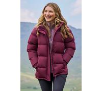 Mountain Warehouse Snow Womens Padded Jacket - Warm Water-resistant Full-zip Puffer Coat with Microfibre Insulation - Best for Spring Summer, Outdoors & Hiking Burgundy Women's Size 8