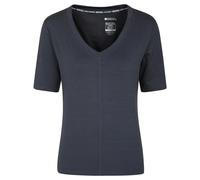 Mountain Warehouse Womens Panna V Neck T-Shirt - Black - 4 UK - Black - 89% Polyester/11% Elastane