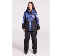 Mountain Warehouse Womens Patterned Ski Jacket and Pants Set Padded Hooded Snowproof Winter Outfit Medium Blue - Size 6 UK