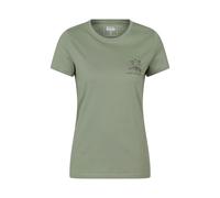 Mountain Warehouse Womens Peak District Mountain Scene T-Shirt - Khaki Green - 14 UK - Khaki Green - 100% Organic Cotton