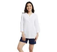 Mountain Warehouse Womens Petra Relaxed Fit 3/4 Sleeve Shirt - White - 16 UK - White - 100% Cotton