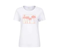 Mountain Warehouse Womens Postcard Palm Organic T-Shirt - White - 20 UK - White - 100% Organic Cotton