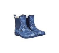 Mountain Warehouse Womens Printed Rubber Wellies Ankle Length Warm Fur Lined Outdoor Rain Boots Dark Blue