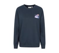 Mountain Warehouse Womens Printed Sweatshirt Casual Relaxed Fit Comfortable Crew Neck Pullover Top Dark Blue Cotton - Size 20 UK