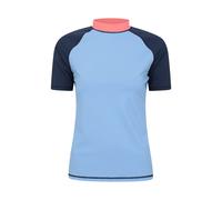 Mountain Warehouse Womens Rash Vest Sun Protection Quick Dry Stretchy Swimwear Pale Blue - Size 10 UK