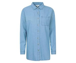 Mountain Warehouse Womens Santiago Oversized Shirt - Pale Blue - 18 UK - Pale Blue - 100% Cotton