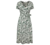 Mountain Warehouse Women's Santorini Floral Wrap Midi Dress - Khaki Green - Khaki Green - 10 UK - 95% Cotton/5% Elastane