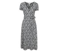 Mountain Warehouse Womens Santorini Peacock Feather Midi Wrap Dress - Navy - Navy - 14 UK - 95% Cotton/5% Elastane